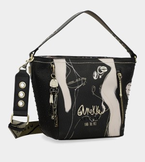 Bolsa de Mano Anekke Nature Shodō Medium Black | 759IFVLJG