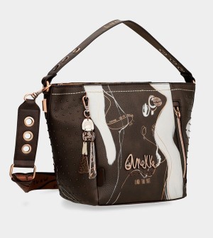 Bolsas Hombro Anekke Nature Shodō Medium Brown | 064YUCFTE