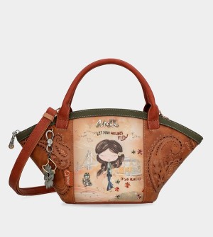 Bolsas Hombro Anekke Peace & Love Camel Basket | 381GYKZVF