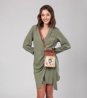 Bolsas Hombro Anekke Peace & Love Camel Mini | 174JRXNDH