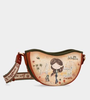 Bolsas Hombro Anekke Peace & Love Camel Oval | 509SICNVG