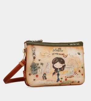 Bolsas Hombro Anekke Peace & Love Camel Print | 371RBXJLN