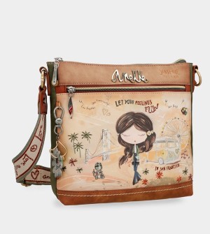 Bolsas Hombro Anekke Peace & Love Camel Square | 824UVBQNK