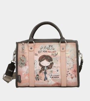 Bolsas Hombro Anekke Peace & Love Pink Bowling | 762HGRPXV