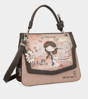 Bolsas Hombro Anekke Peace & Love Pink Flap | 718SEDATC