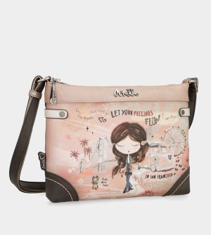 Bolsas Hombro Anekke Peace & Love Pink Medium | 982TCPRUK