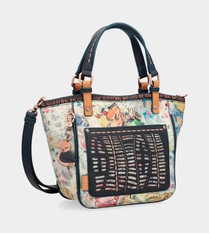 Bolso Tote Anekke Nature Pachamama Navy Blue Printed | 895KOVBSI