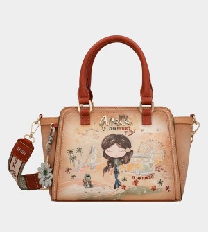 Bolso Tote Anekke Peace & Love Camel Bowling | 860DMZCBK