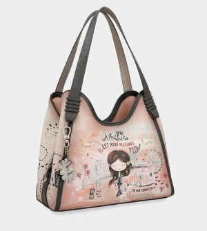 Bolso Tote Anekke Peace & Love Pink | 647YQNBAS
