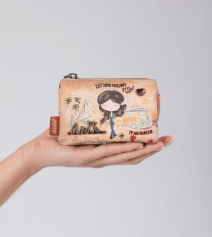 Carteras Anekke Peace & Love Camel 3-compartment Coin | 904UGBSHV