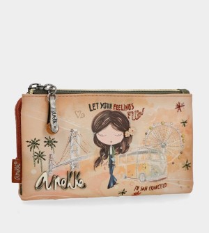 Carteras Anekke Peace & Love Camel Flexible Rfid | 124CEGJXO