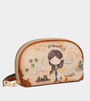 Carteras Anekke Peace & Love Camel Rfid Holdall | 943PMNVOT