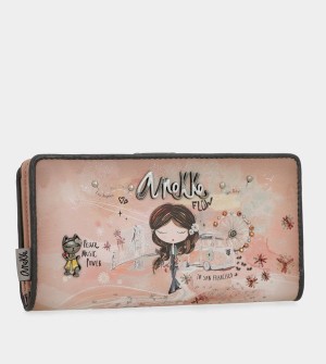 Carteras Anekke Peace & Love Pink Large Rfid | 760JHUKTY