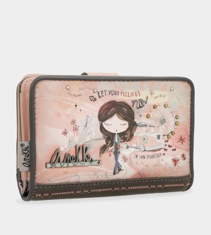 Carteras Anekke Peace & Love Pink Medium Rfid | 391KFCJUI