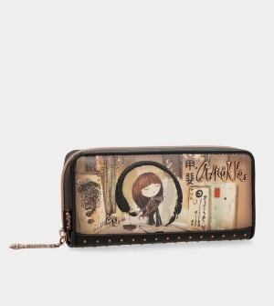 Carteras Anekke Shōen Large Black Rfid | 392NDZQBT