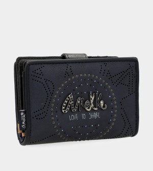Carteras Anekke Studio Navy Blue Small Rfid | 928NLEAOV