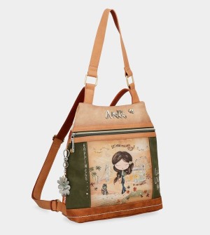 Mochilas Anekke Peace & Love Camel Anti-theft | 851LTRCXN