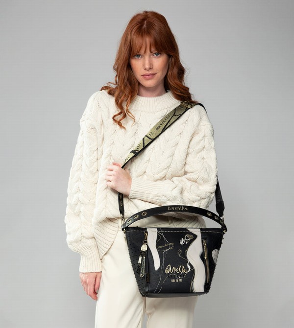 Bolsa de Mano Anekke Nature Shodō Medium Black | 759IFVLJG