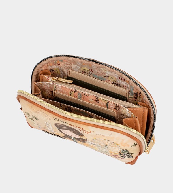 Bolsa de Mano Anekke Peace & Love Camel Rfid Holdall | 381JFUQVX