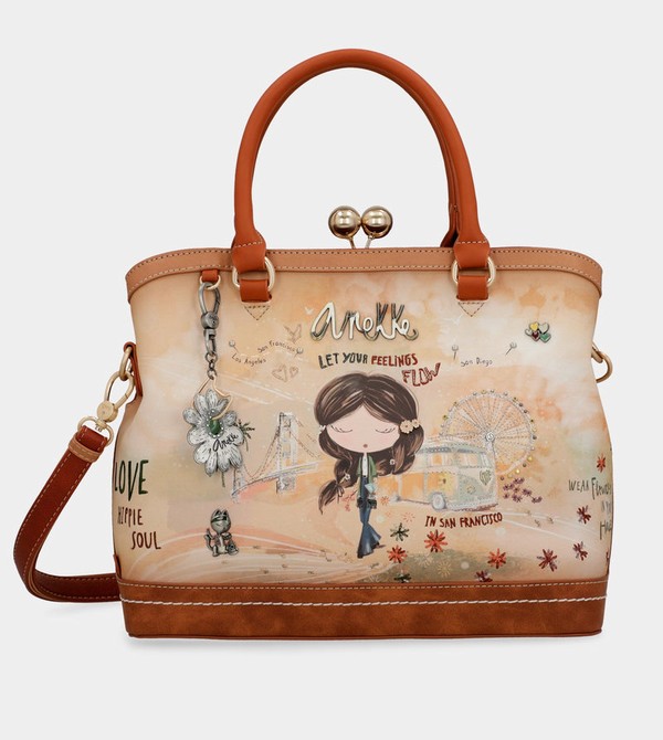 Bolsas Hombro Anekke Peace & Love Camel Kiss Clasp | 387SIXAQU