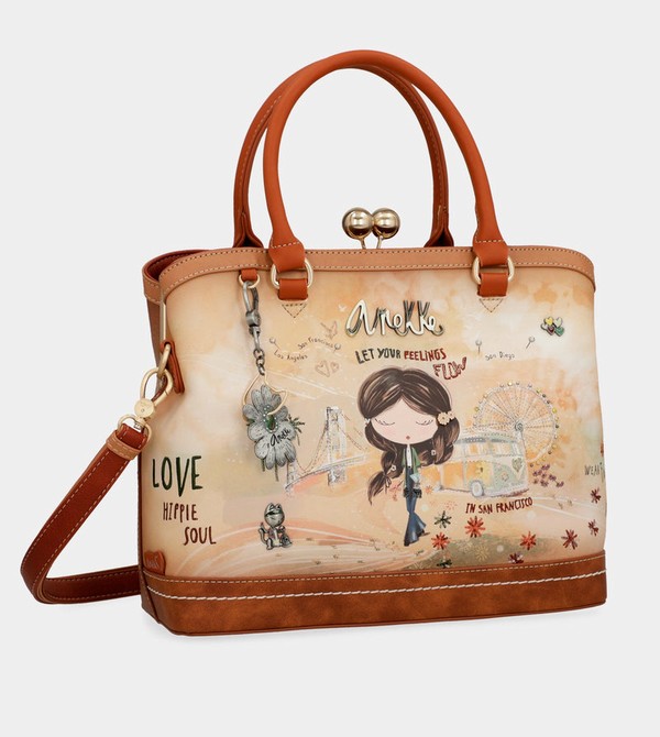 Bolsas Hombro Anekke Peace & Love Camel Kiss Clasp | 387SIXAQU