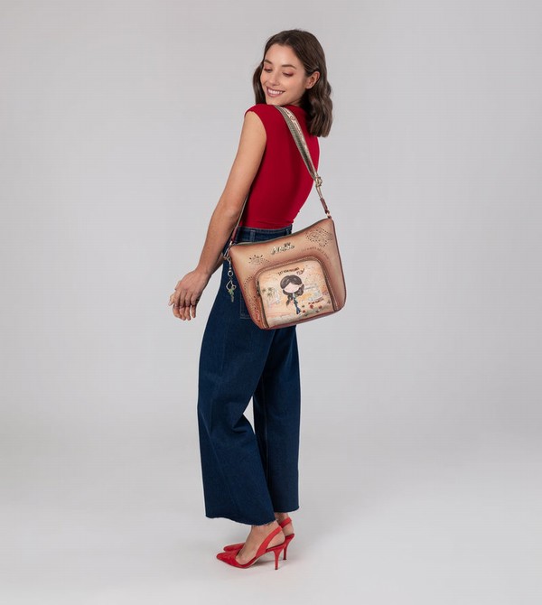 Bolsas Hombro Anekke Peace & Love Camel Large | 547EAOSHN