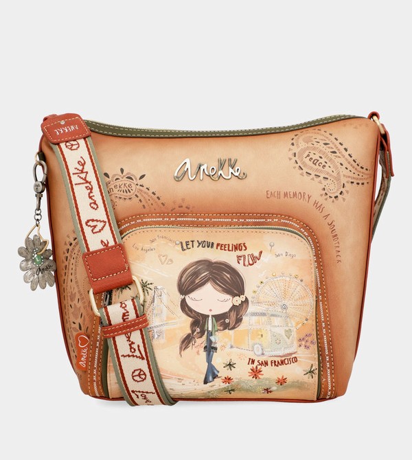 Bolsas Hombro Anekke Peace & Love Camel Large | 547EAOSHN