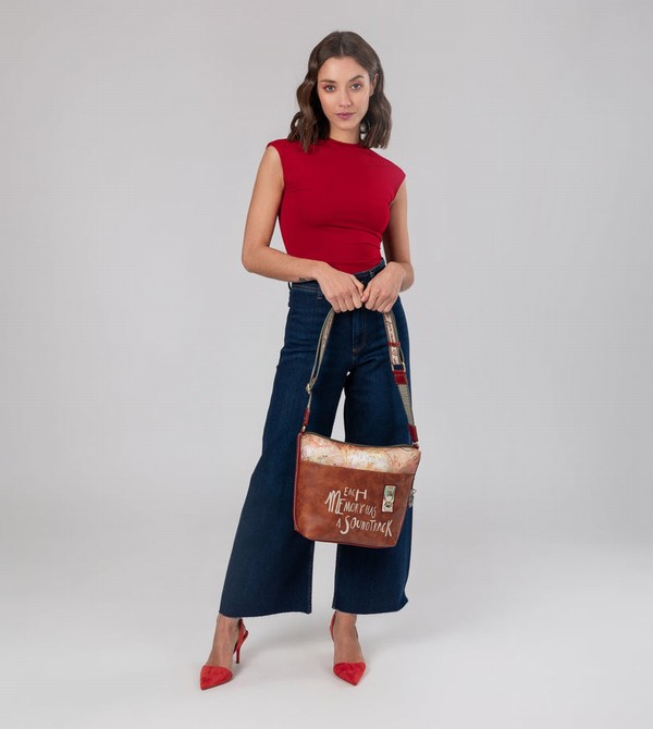 Bolsas Hombro Anekke Peace & Love Camel Large | 547EAOSHN