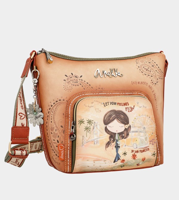 Bolsas Hombro Anekke Peace & Love Camel Large | 547EAOSHN