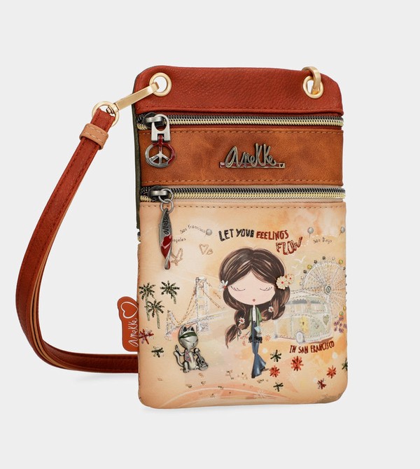 Bolsas Hombro Anekke Peace & Love Camel Mini | 174JRXNDH
