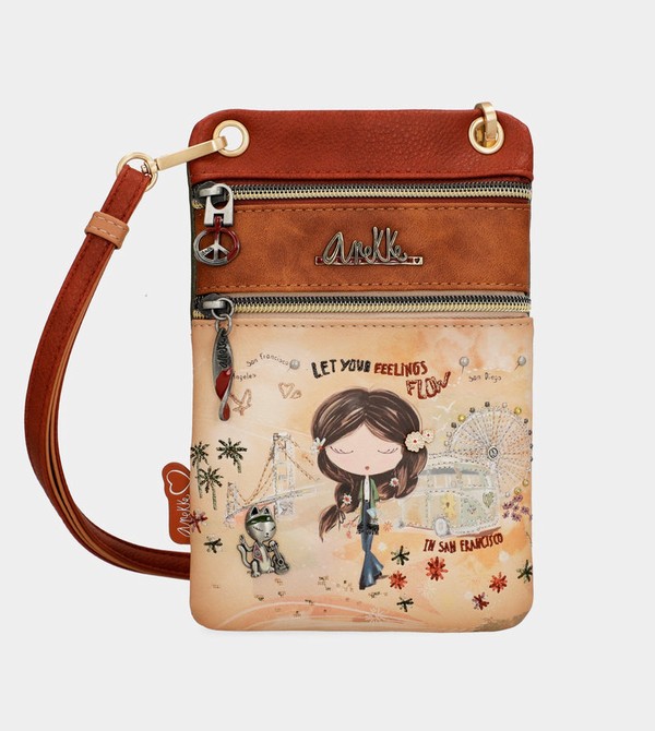 Bolsas Hombro Anekke Peace & Love Camel Mini | 174JRXNDH
