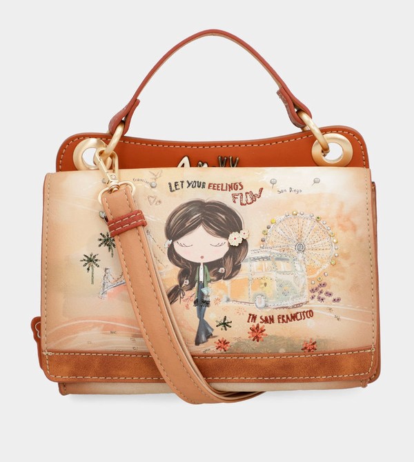 Bolsas Hombro Anekke Peace & Love Camel Mini | 053NCETQV
