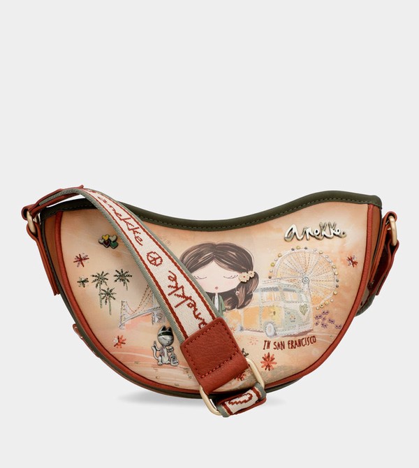 Bolsas Hombro Anekke Peace & Love Camel Oval | 509SICNVG