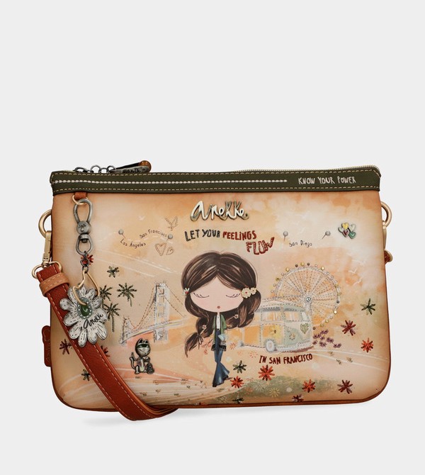 Bolsas Hombro Anekke Peace & Love Camel Print | 371RBXJLN