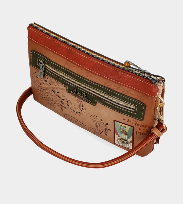 Bolsas Hombro Anekke Peace & Love Camel Print | 371RBXJLN