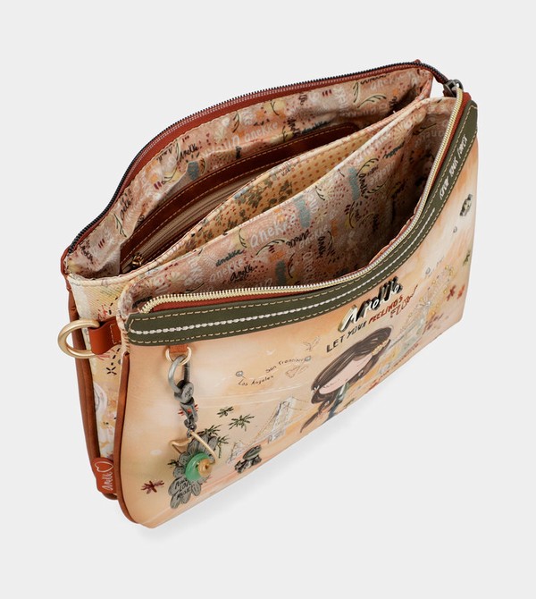 Bolsas Hombro Anekke Peace & Love Camel Print | 371RBXJLN