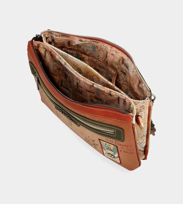 Bolsas Hombro Anekke Peace & Love Camel Print | 371RBXJLN