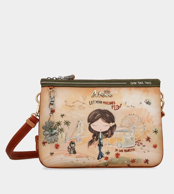 Bolsas Hombro Anekke Peace & Love Camel Print | 371RBXJLN