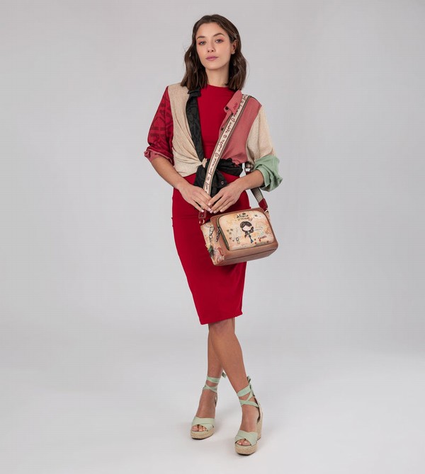 Bolsas Hombro Anekke Peace & Love Camel Rectangular | 014IMSOGU