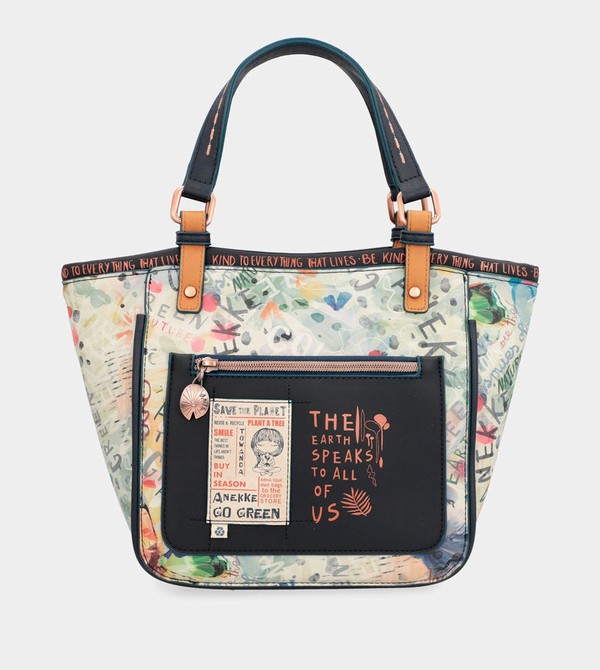 Bolso Tote Anekke Nature Pachamama Navy Blue Printed | 895KOVBSI
