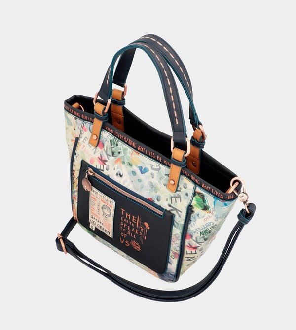 Bolso Tote Anekke Nature Pachamama Navy Blue Printed | 895KOVBSI