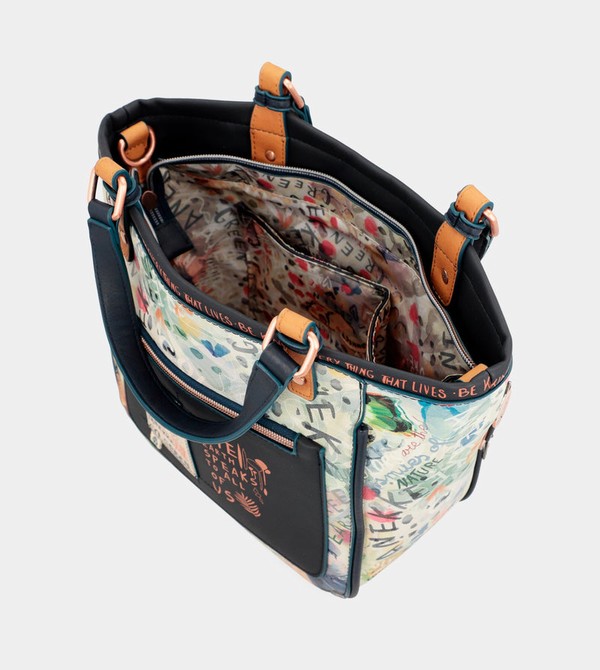 Bolso Tote Anekke Nature Pachamama Navy Blue Printed | 895KOVBSI