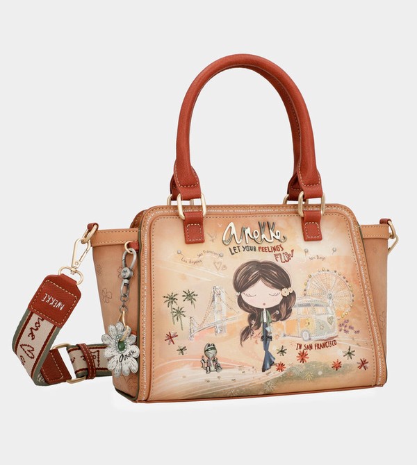 Bolso Tote Anekke Peace & Love Camel Bowling | 860DMZCBK