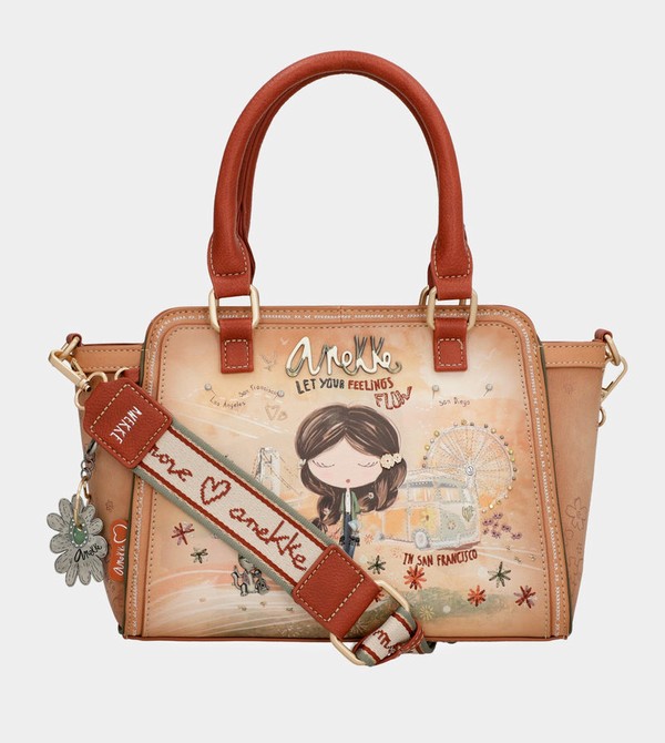 Bolso Tote Anekke Peace & Love Camel Bowling | 860DMZCBK