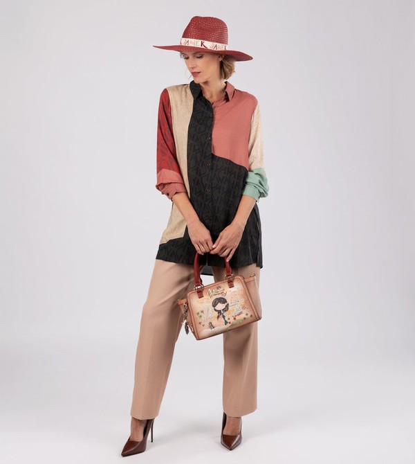 Bolso Tote Anekke Peace & Love Camel Bowling | 860DMZCBK