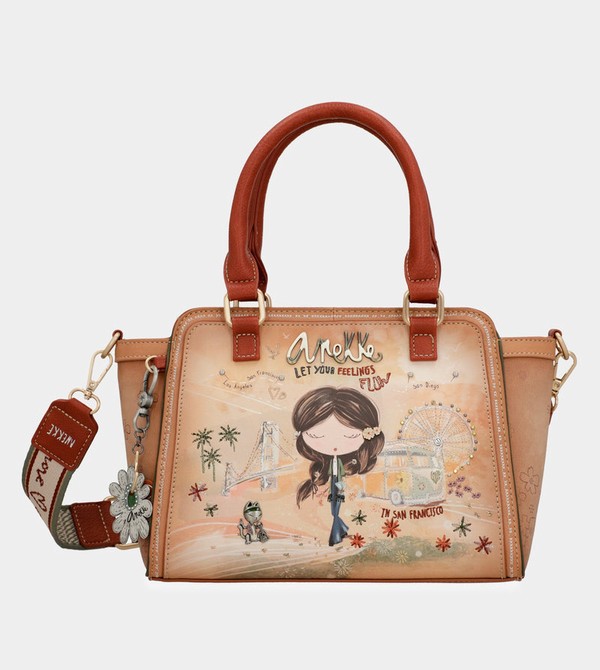 Bolso Tote Anekke Peace & Love Camel Bowling | 860DMZCBK