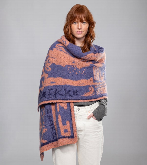 Bufanda Anekke Blue And Terracotta Contemporary. | 675VNYUBT