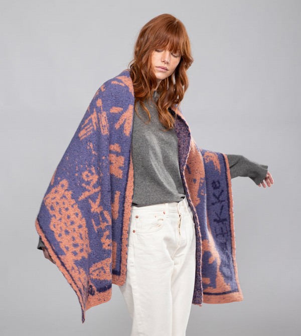 Bufanda Anekke Blue And Terracotta Contemporary. | 675VNYUBT