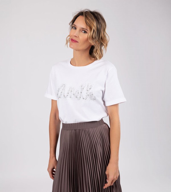 Camiseta Anekke Glitter White | 956UWTBPL