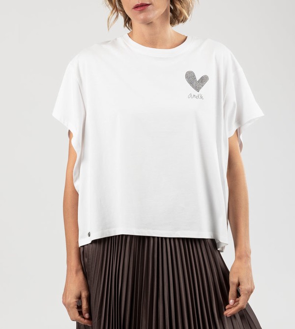 Camiseta Anekke White Crop Top | 748BMNTKU